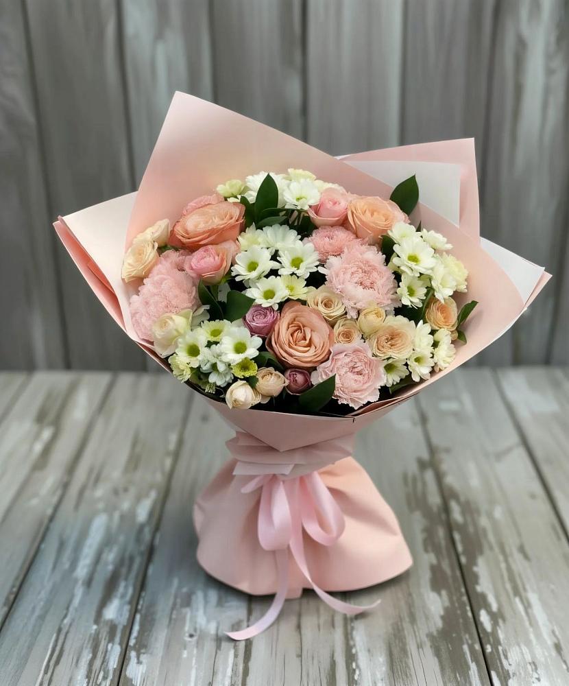 Букет цветов из: Гвоздики, Розы и Хризантемы в Ржеве