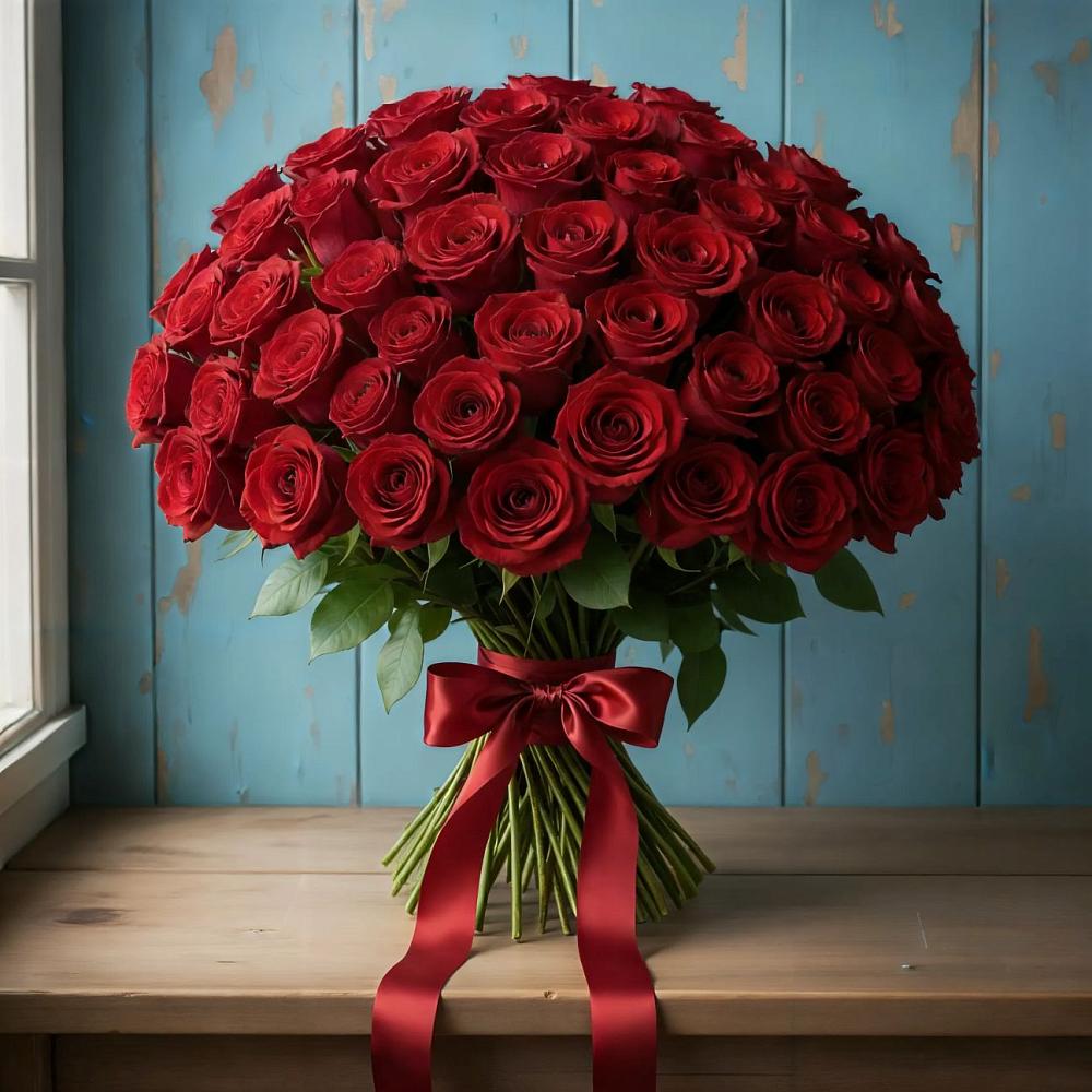 Букет Красные розы Блэк Меджик в Ржеве