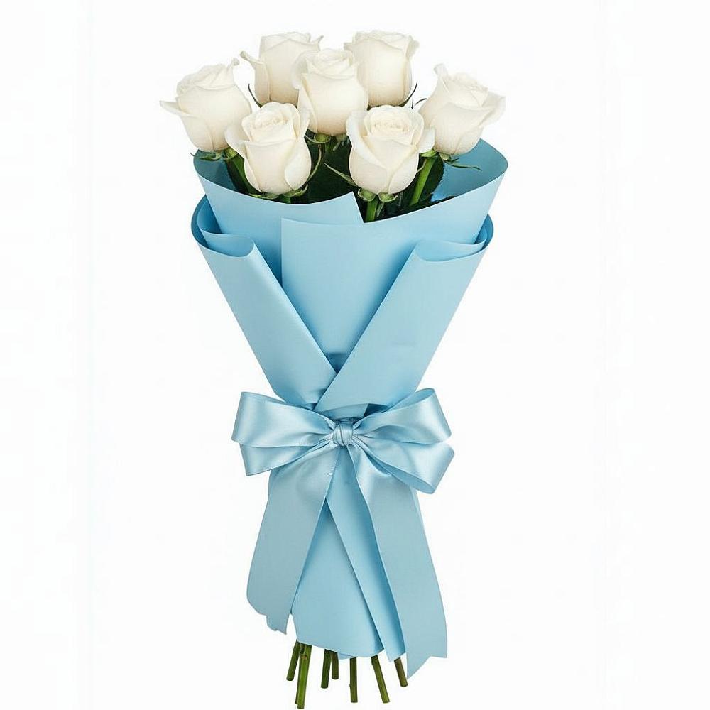 Букет 7 белых роз Проуд в Ржеве