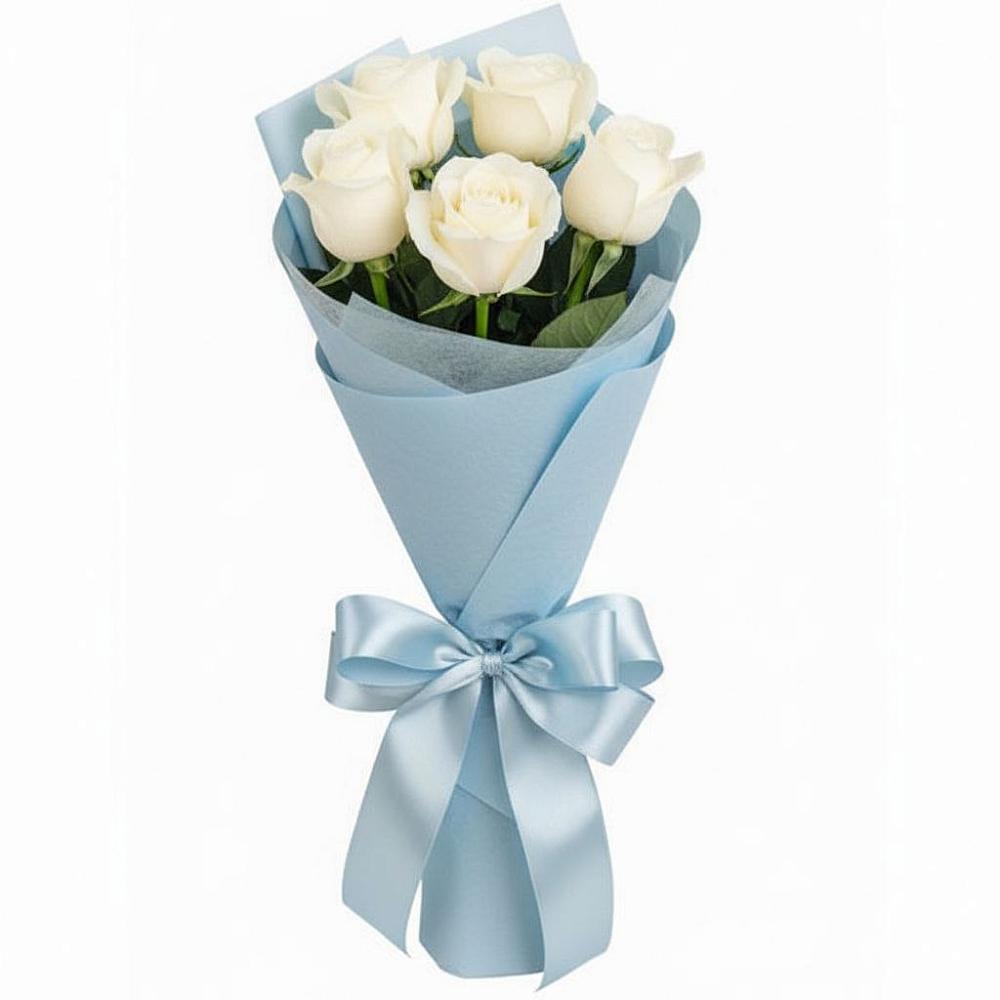 Букет 5 Белых роз Проуд в Ржеве
