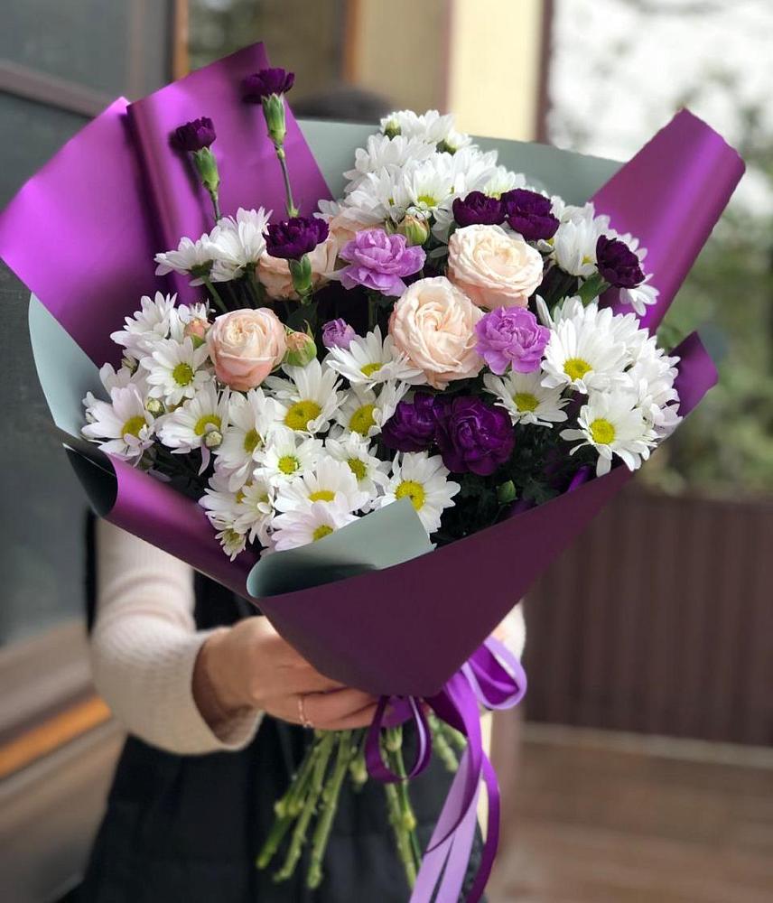 Букет цветов из: Хризантемы, Гвоздики и Розы в Ржеве