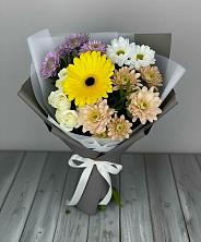 Букет цветов из:  Розы, Герберы и Хризантемы в Ржеве