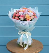 Букет цветов из:  Хризантемы и Розы в Ржеве